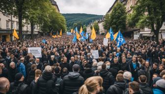 Großdemonstration in Marburg gegen Rechtsextremisten Martin Sellner